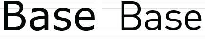 Same point size comparison