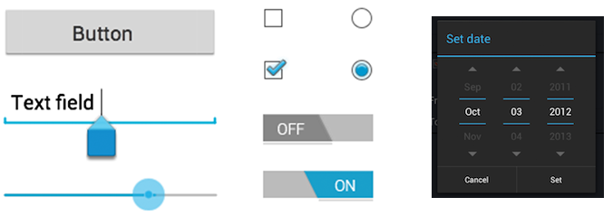 Screenshot of standard anroid controls