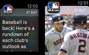 MLB At Bat notifications with and without images