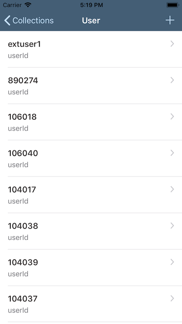 Generated app user list screen