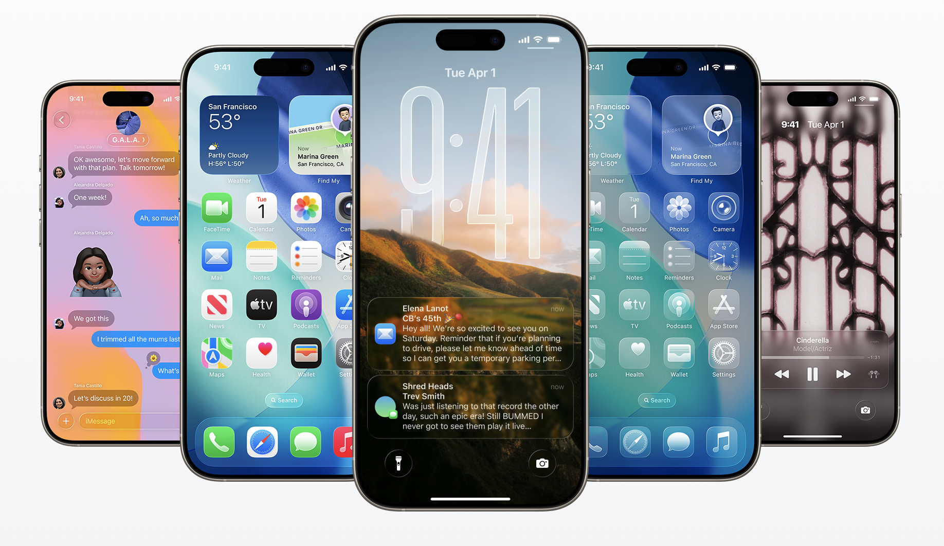 Screenshots of iOS 26